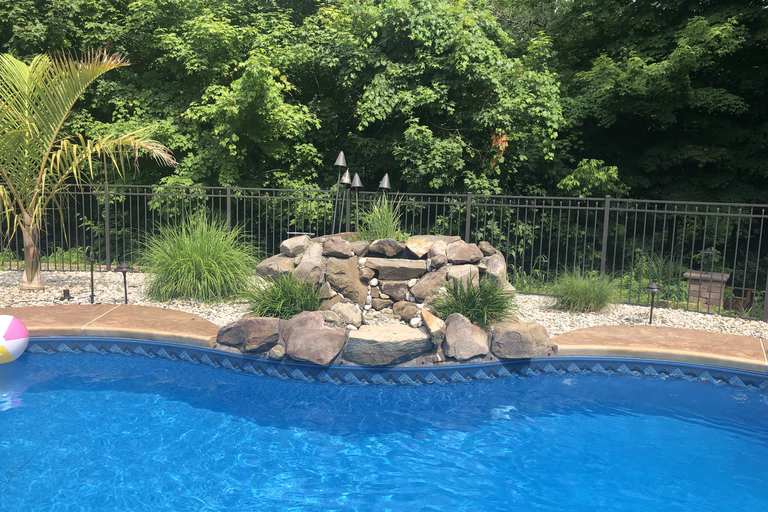 Pool before the waterfall renovation, Azure – Hillsborough, NJ