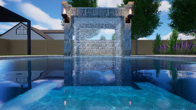 Four Column Rain Shower Grotto B