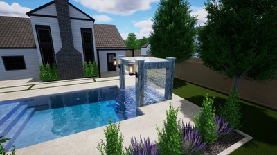 Four Column Rain Shower Grotto D