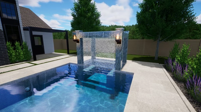 Four Column Rain Shower Grotto E