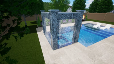 Four Column Rain Shower Grotto H
