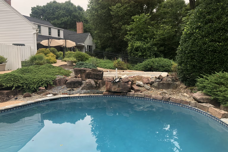 Pool before the waterfall renovation, Hemlock – East Petersburg, PA
