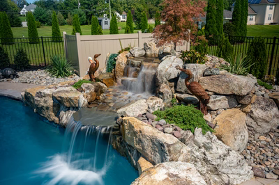 Owharoa B - Swedesboro, NJ - A beautiful backyard with a waterfall and decorative rocks