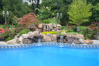 Richardson — Toms River, NJ — pool waterfall by Aquatic Artists