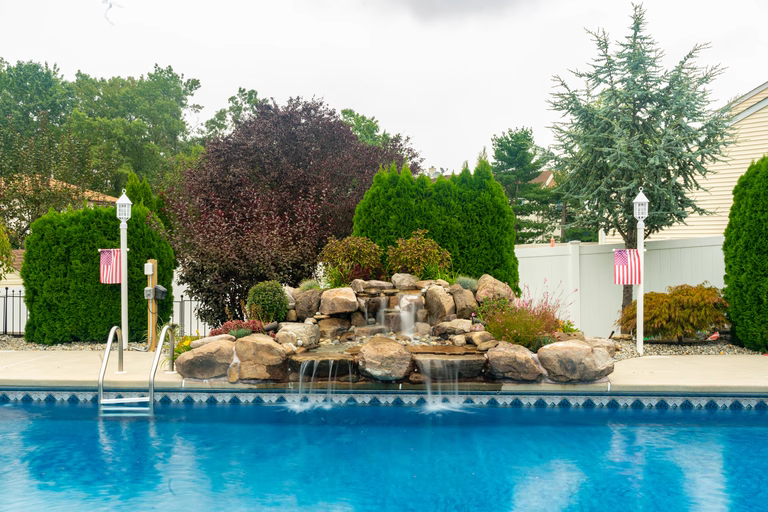 Pool after the waterfall renovation, Tugela – Sayreville, NJ