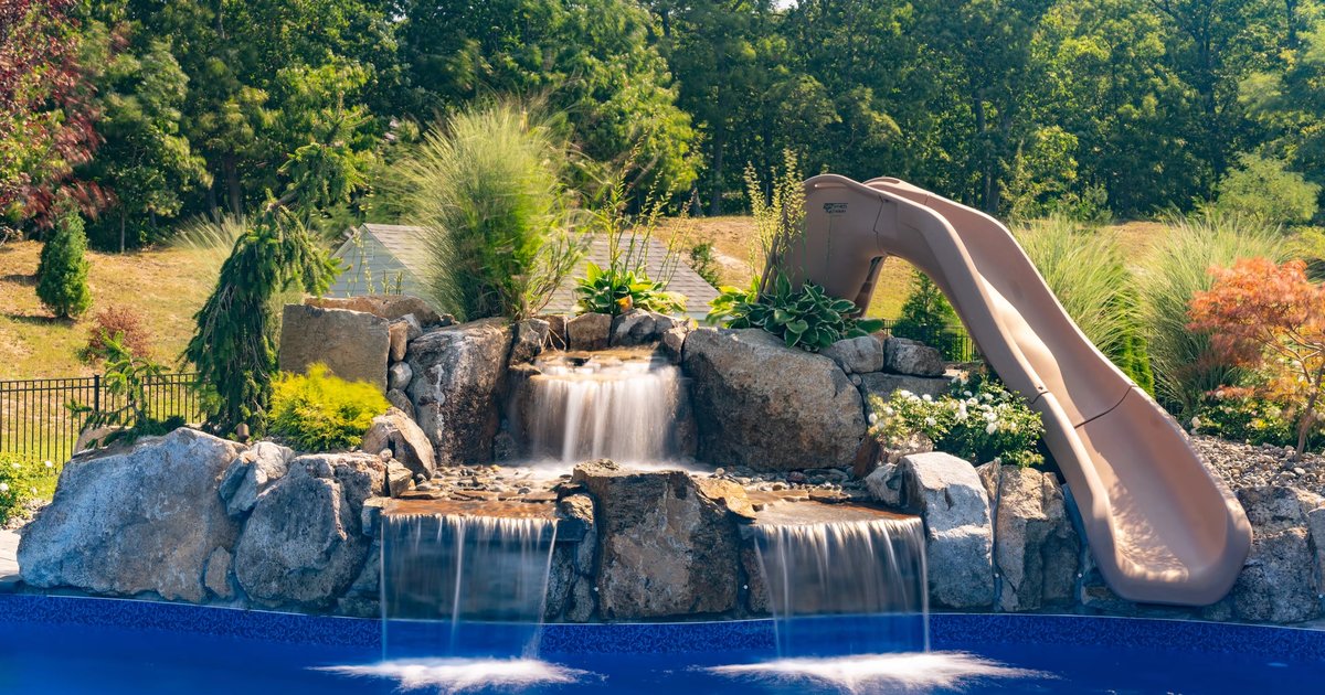 Shannon Pool Shannon – Millstone, NJ – Aquatic Artists | Pool Waterfalls | NJ, PA ...