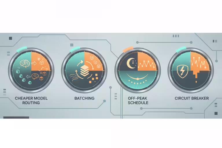Four AI cost-control dials for routing, batching, scheduling, and circuit breaking.